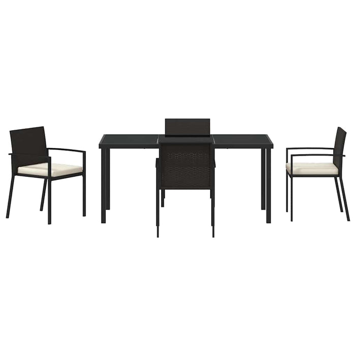 Set de masă pentru grădină 5 pcs Negru - WALTI WALTI