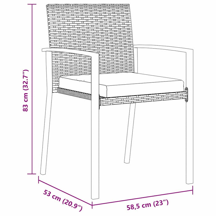 Set de masă pentru grădină 5 pcs Negru - WALTI WALTI