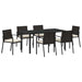 Set de masă pentru grădină 7 pcs Negru - WALTI WALTI