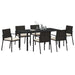 Set de masă pentru grădină 7 pcs Negru - WALTI WALTI