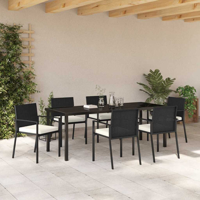 Set de masă pentru grădină 7 pcs Negru - WALTI WALTI