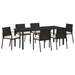 Set de masă pentru grădină 7 pcs Negru - WALTI WALTI