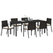 Set de masă pentru grădină 7 pcs Negru - WALTI WALTI