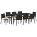 Set de masă pentru grădină 9 pcs Negru - WALTI WALTI