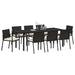 Set de masă pentru grădină 9 pcs Negru - WALTI WALTI