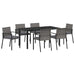 Set de masă pentru grădină 7 pcs Gri Oțel vopsit electrostatic - WALTI WALTI