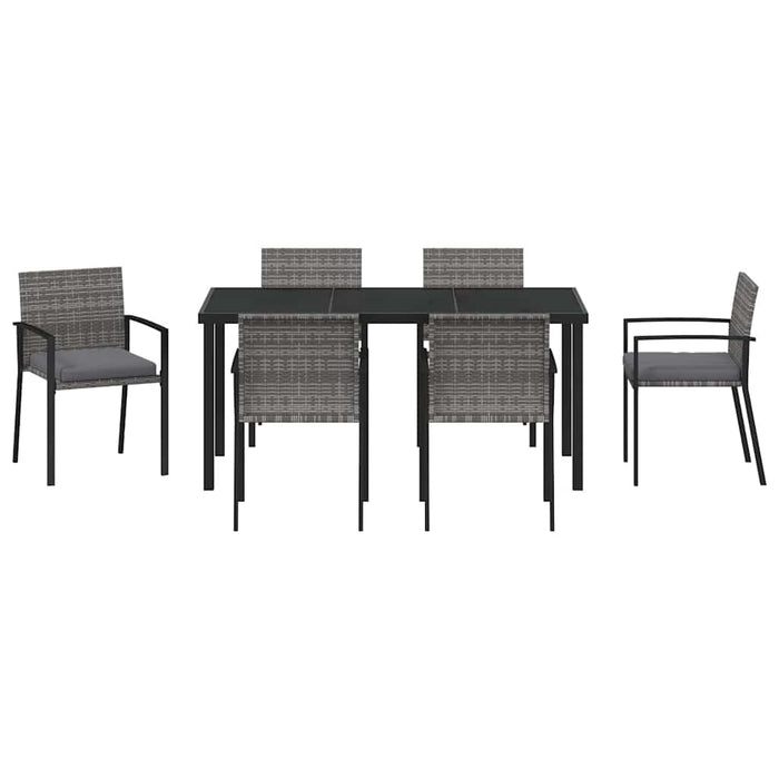 Set de masă pentru grădină 7 pcs Gri Oțel vopsit electrostatic - WALTI WALTI