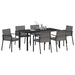 Set de masă pentru grădină 7 pcs Gri Oțel vopsit electrostatic - WALTI WALTI