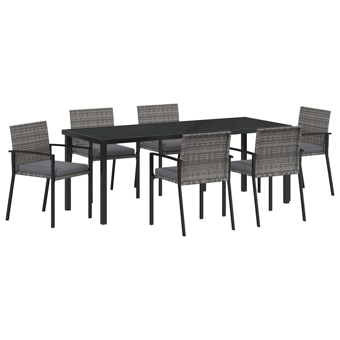 Set de masă pentru grădină 6 pcs Gri Oțel vopsit electrostatic - WALTI WALTI