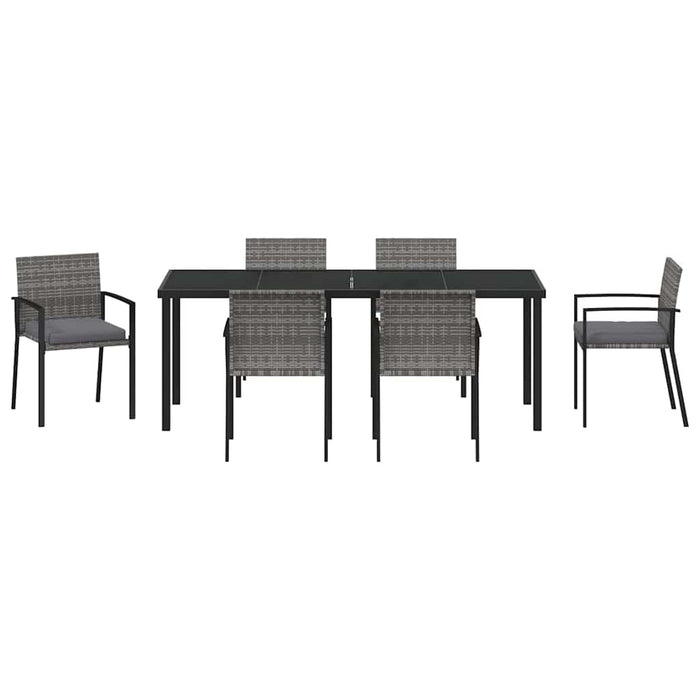 Set de masă pentru grădină 6 pcs Gri Oțel vopsit electrostatic - WALTI WALTI