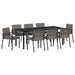 Set de masă pentru grădină 9 pcs Gri Oțel vopsit electrostatic - WALTI WALTI