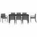 Set de masă pentru grădină 9 pcs Gri Oțel vopsit electrostatic - WALTI WALTI