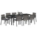 Set de masă pentru grădină 9 pcs Gri Oțel vopsit electrostatic - WALTI WALTI