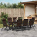 Set de masă pentru grădină 9 pcs Maro Oțel vopsit electrostatic - WALTI WALTI