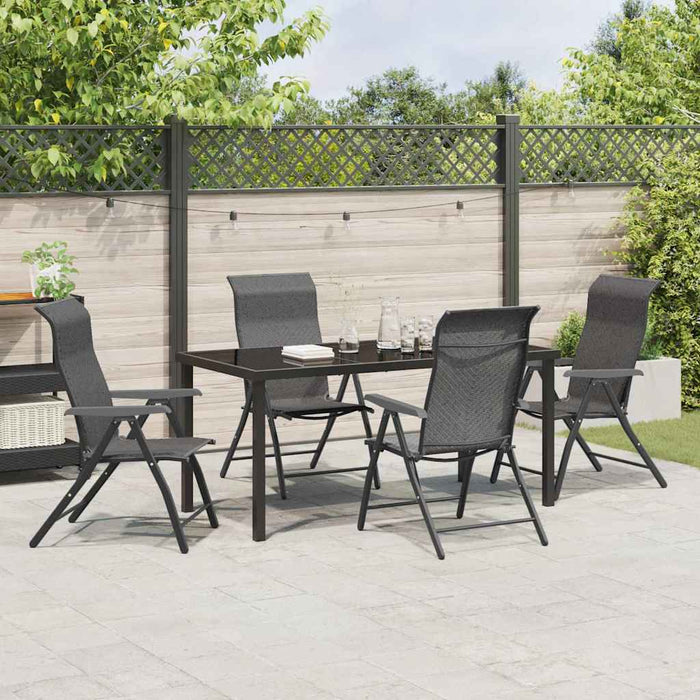 Set de masă pentru grădină 5 pcs Gri Oțel vopsit electrostatic WALTI