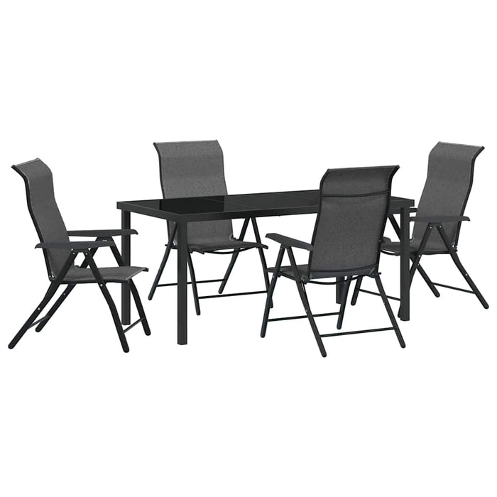 Set de masă pentru grădină 5 pcs Gri Oțel vopsit electrostatic WALTI