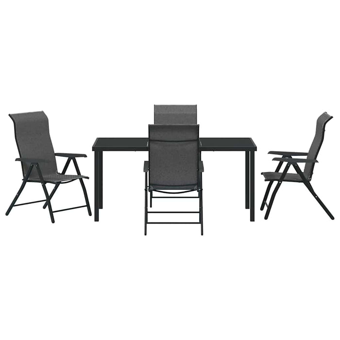 Set de masă pentru grădină 5 pcs Gri Oțel vopsit electrostatic WALTI