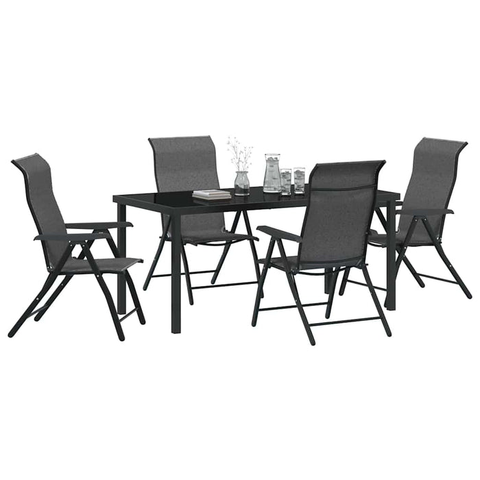 Set de masă pentru grădină 5 pcs Gri Oțel vopsit electrostatic WALTI