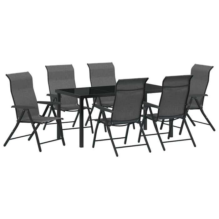 Set de masă pentru grădină 7 pcs Gri Oțel vopsit electrostatic WALTI