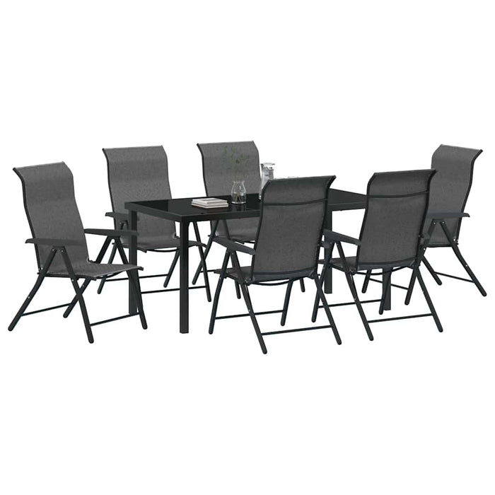 Set de masă pentru grădină 7 pcs Gri Oțel vopsit electrostatic WALTI