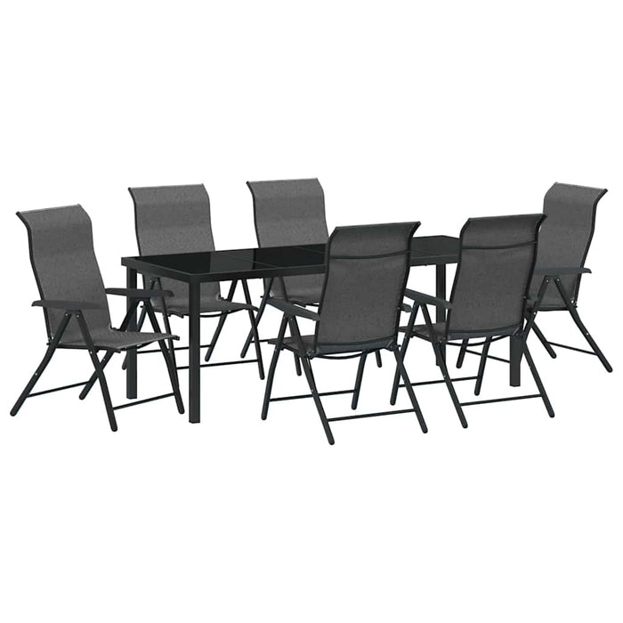 Set de masă pentru grădină 7 pcs Gri Oțel vopsit electrostatic - WALTI WALTI