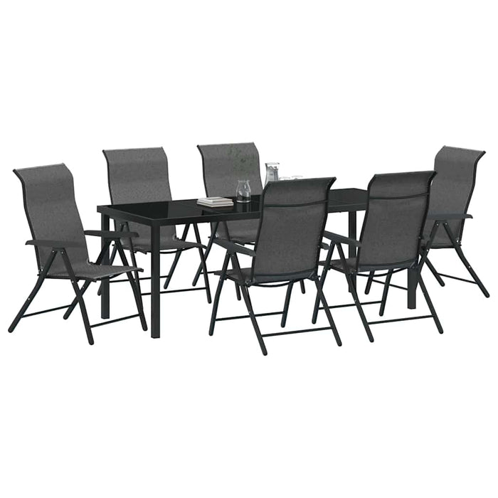 Set de masă pentru grădină 7 pcs Gri Oțel vopsit electrostatic - WALTI WALTI