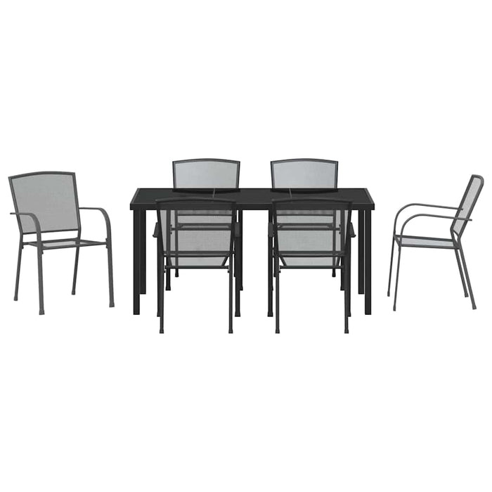 Set de masă pentru grădină 7 pcs Antracit - WALTI WALTI