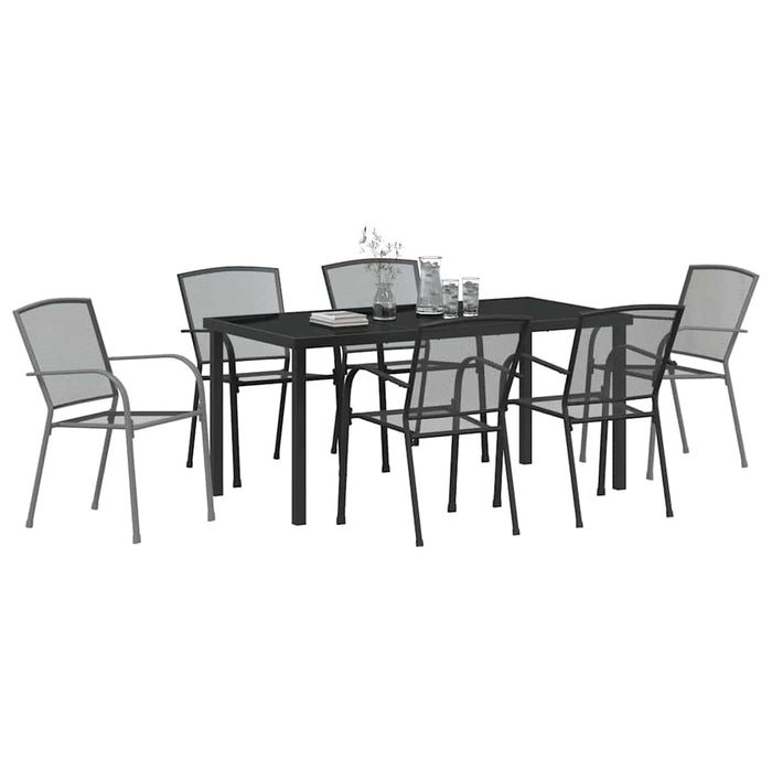 Set de masă pentru grădină 7 pcs Antracit - WALTI WALTI