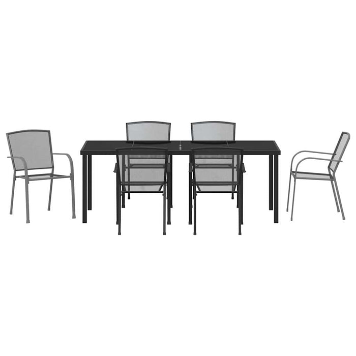 Set de masă pentru grădină 7 pcs Antracit - WALTI WALTI