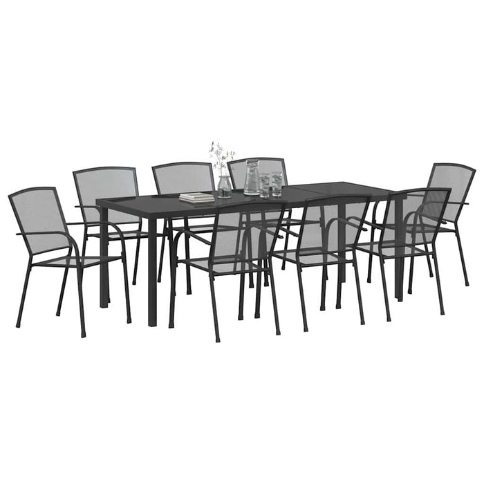 Set de masă pentru grădină 9 pcs Antracit - WALTI WALTI