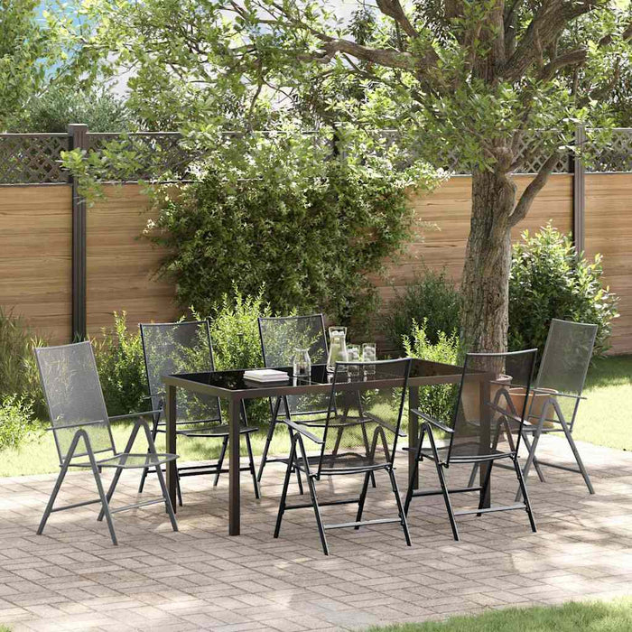 Set de masă pentru grădină 7 pcs Antracit - WALTI WALTI