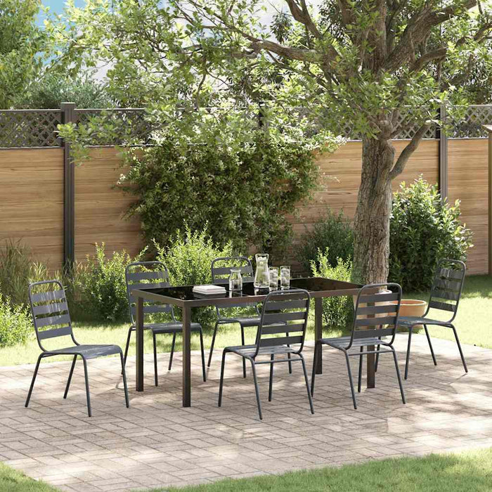 Set de masă pentru grădină 7 pcs Antracit - WALTI WALTI