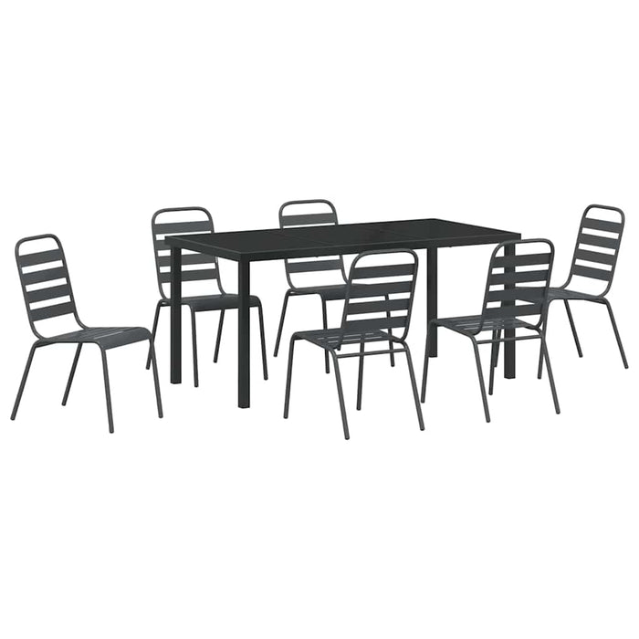 Set de masă pentru grădină 7 pcs Antracit - WALTI WALTI