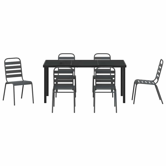 Set de masă pentru grădină 7 pcs Antracit - WALTI WALTI