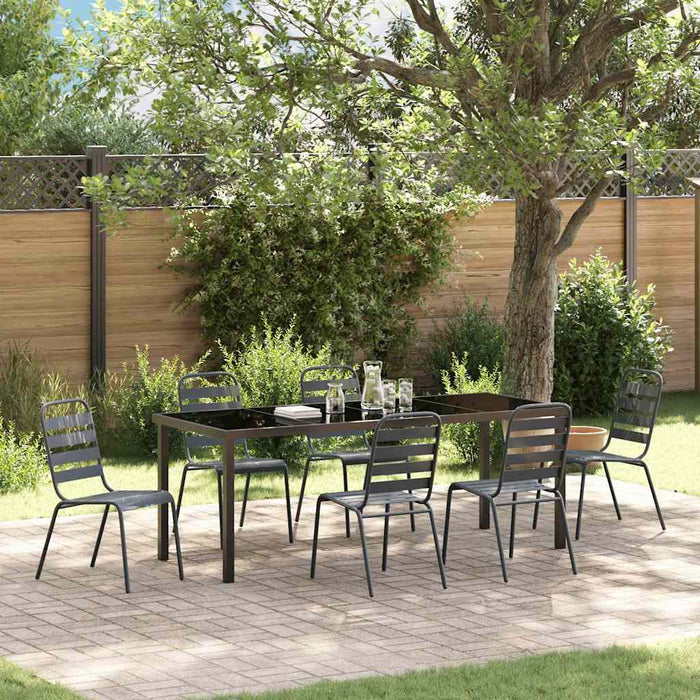 Set de masă pentru grădină 7 pcs Antracit - WALTI WALTI