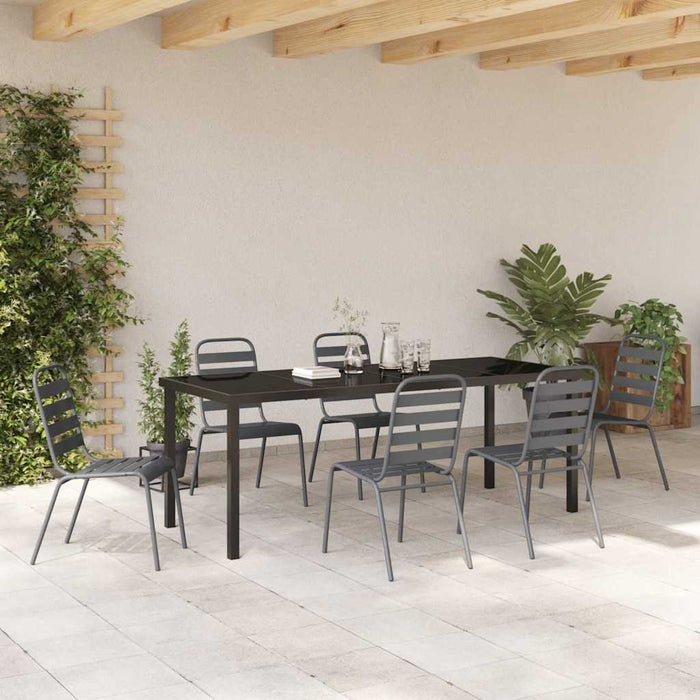 Set de masă pentru grădină 7 pcs Antracit - WALTI WALTI
