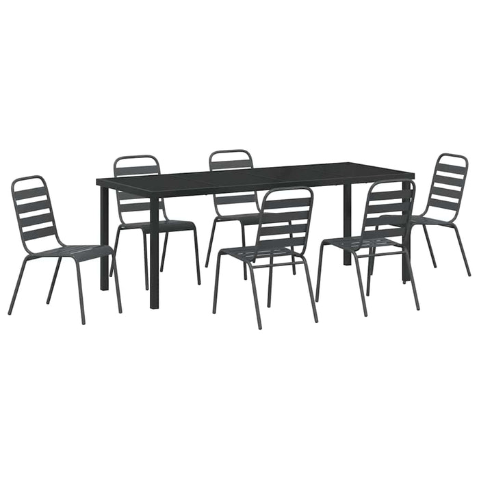 Set de masă pentru grădină 7 pcs Antracit - WALTI WALTI