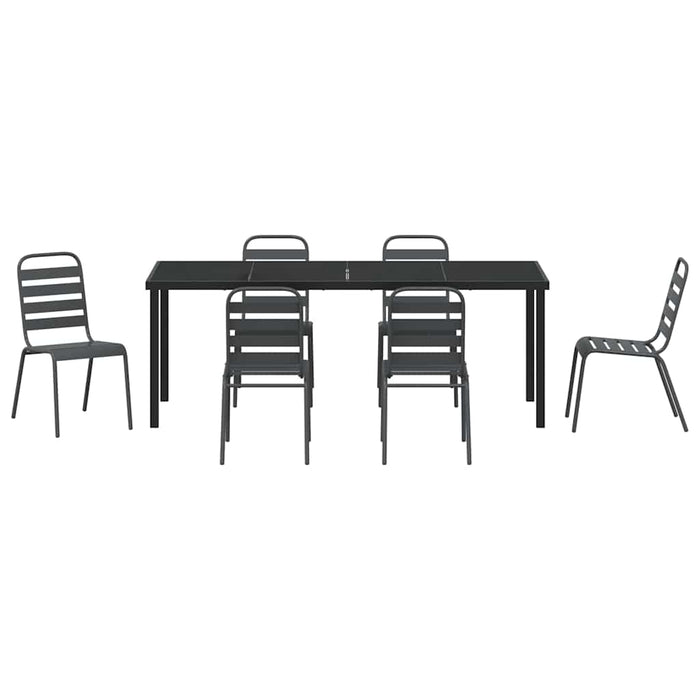 Set de masă pentru grădină 7 pcs Antracit - WALTI WALTI