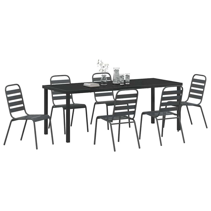 Set de masă pentru grădină 7 pcs Antracit - WALTI WALTI
