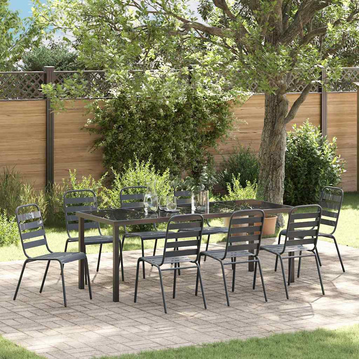 Set de masă pentru grădină 9 pcs Antracit - WALTI WALTI