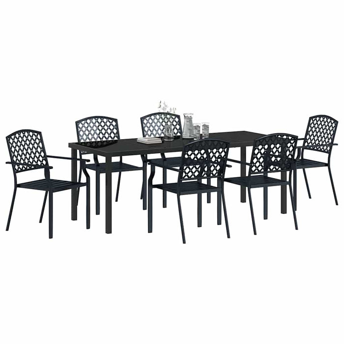 Set de masă pentru grădină 7 pcs Antracit - WALTI WALTI