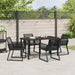 Set de masă pentru grădină 5 pcs Negru Rattan poli - WALTI WALTI