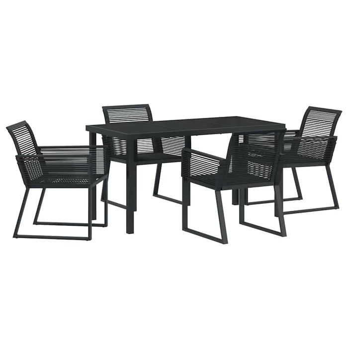 Set de masă pentru grădină 5 pcs Negru Rattan poli - WALTI WALTI