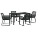 Set de masă pentru grădină 5 pcs Negru Rattan poli - WALTI WALTI