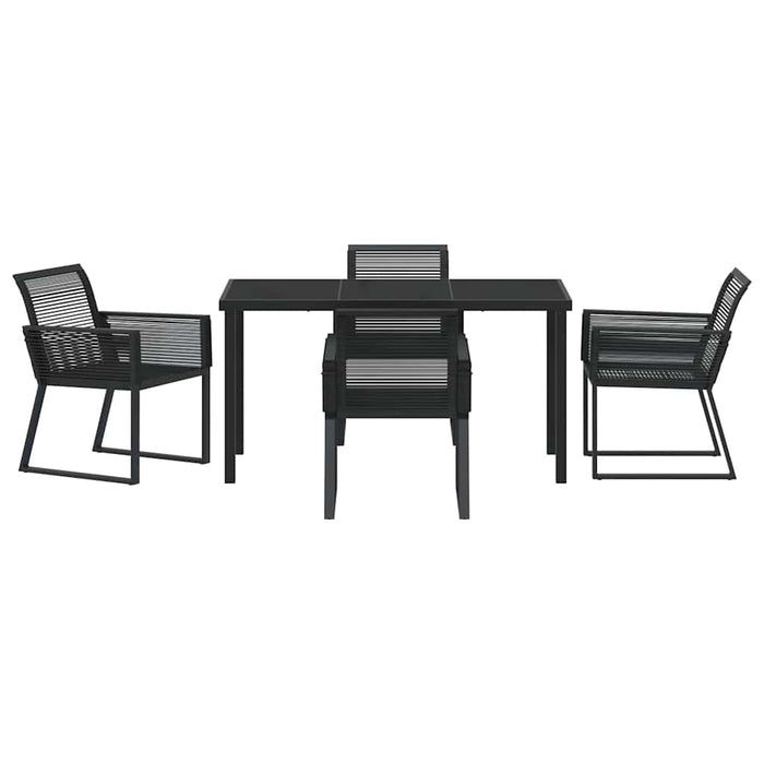 Set de masă pentru grădină 5 pcs Negru Rattan poli - WALTI WALTI