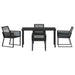 Set de masă pentru grădină 5 pcs Negru Rattan poli - WALTI WALTI
