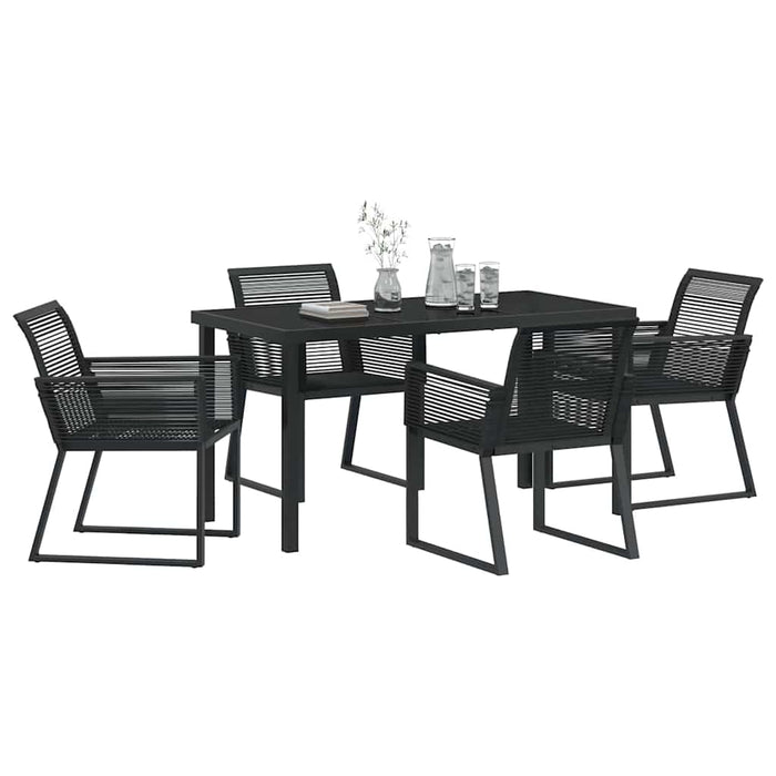 Set de masă pentru grădină 5 pcs Negru Rattan poli - WALTI WALTI