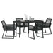 Set de masă pentru grădină 5 pcs Negru Rattan poli - WALTI WALTI