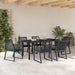 Set de masă pentru grădină 7 pcs Negru - WALTI WALTI