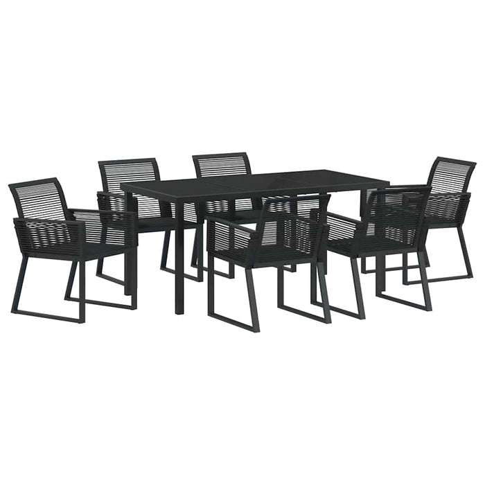 Set de masă pentru grădină 7 pcs Negru - WALTI WALTI